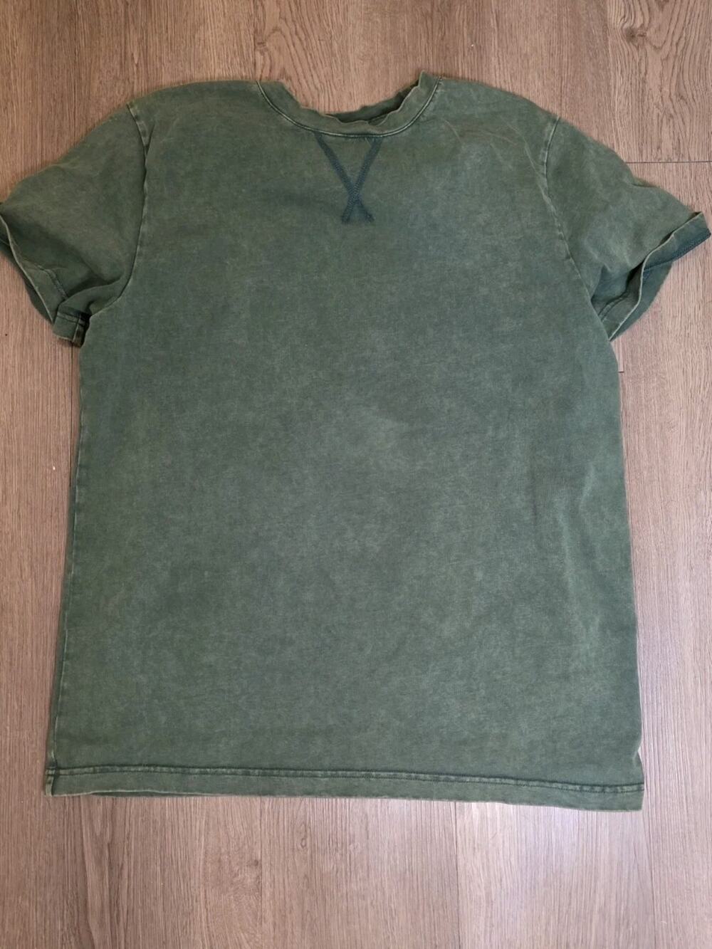 Nitagut Large Green Mineral Wash T-Shirt Short Sleeve Casual Oversized
